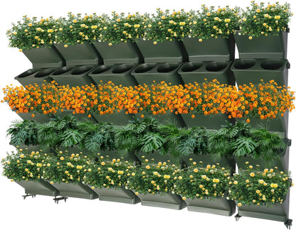JOMCYDM Vertical Planter with 30 Pockets Wall Mounted Planter Living Wall Planter Indoor Outdoor