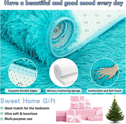 Rezutan Soft Fluffy Rug for Living Room Bedroom,Comfy Modern Large Shaggy Fuzzy for Kids Rug, Plush