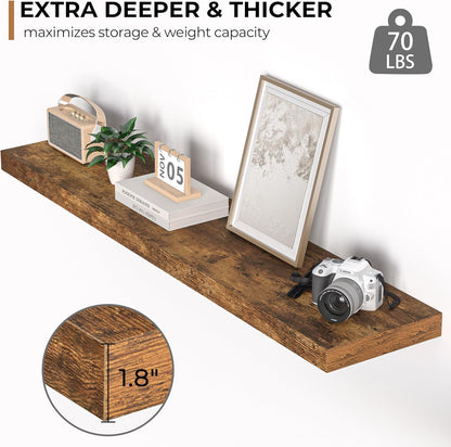 Floating Shelves - 10.23 Inch Deep Wall Shelf for Decor & Storage - Wall Mounted Display Shelving