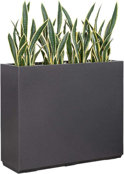 Metallic Heavy Planter for Outdoor Plants, 38Lx10Wx30H Inches Tall and Long Metal Divider Planter