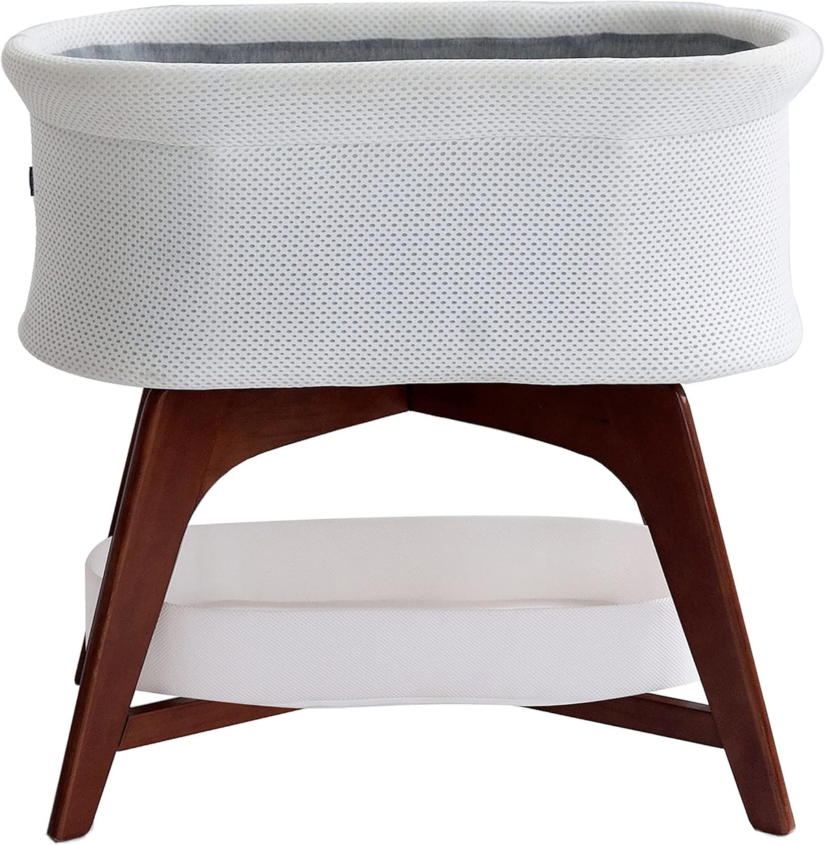 Evi Smart Baby Bassinet Beside Sleeper with Auto-Glide, Ambient Nightlight & Sensory Sounds