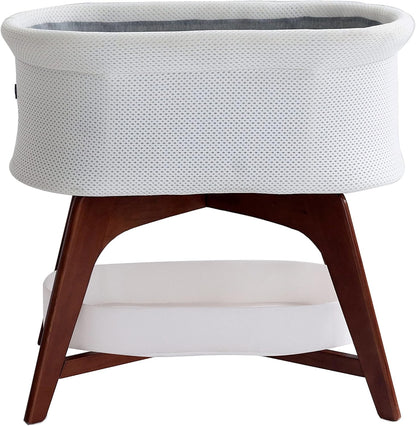 Evi Smart Baby Bassinet Beside Sleeper with Auto-Glide, Ambient Nightlight & Sensory Sounds