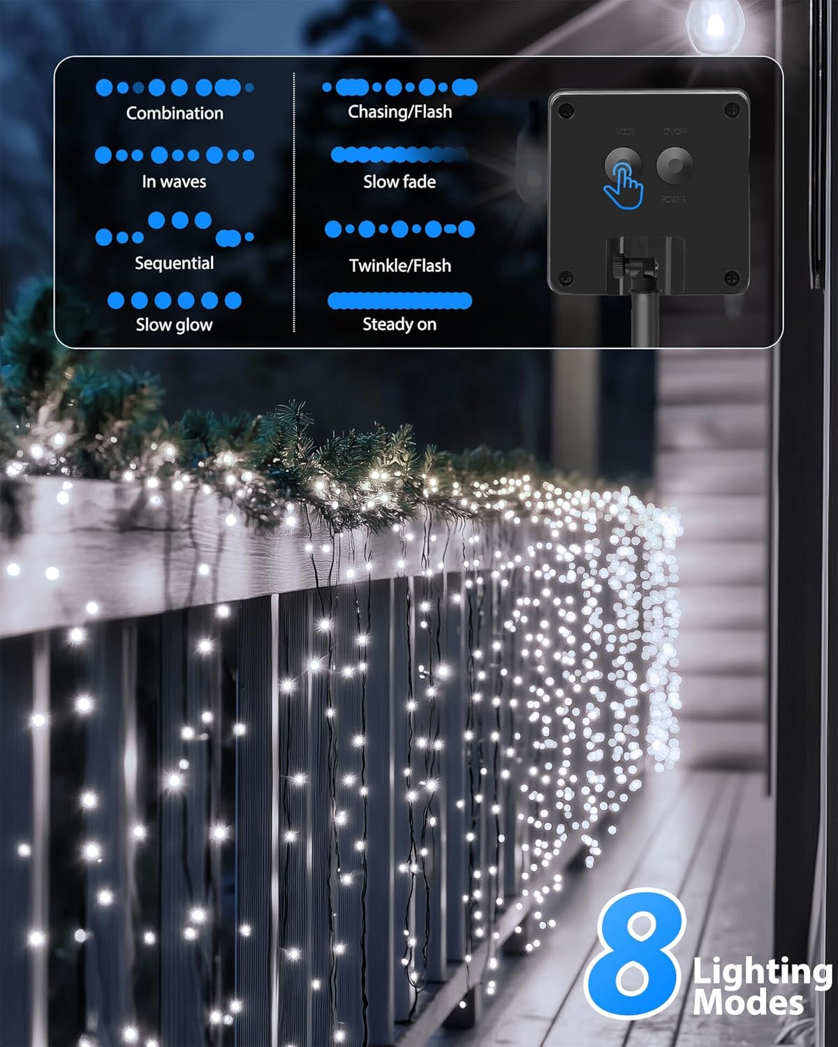 Brightown 2 Pack Solar String Lights for Outside, Each 46Ft 120 LED Solar String Lights Outdoor