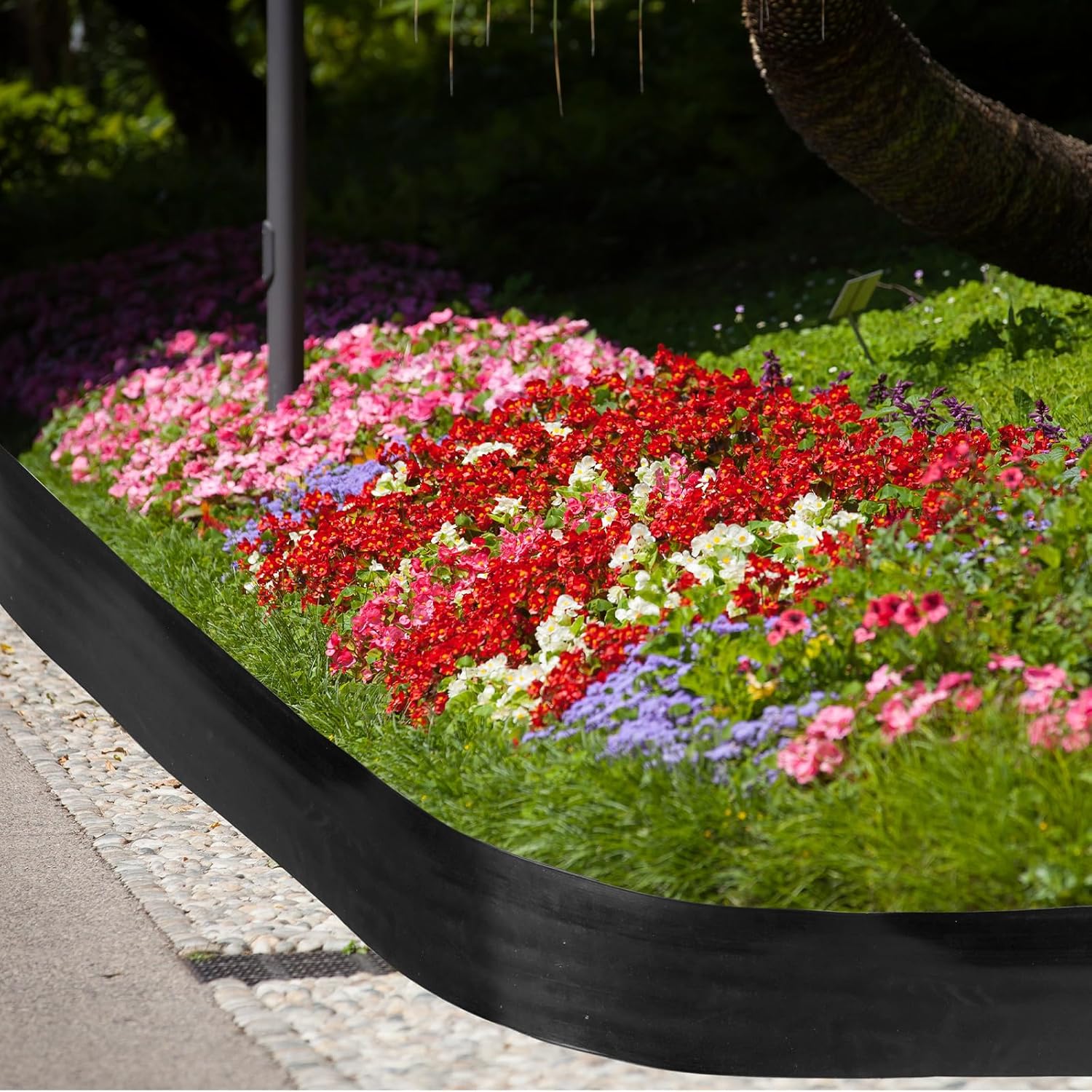 6 Inch Tall 66 ft Length Landscape Plastic Edging Kit with Hammer Spikes Plastic Garden Flower Bed