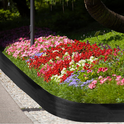 6 Inch Tall 66 ft Length Landscape Plastic Edging Kit with Hammer Spikes Plastic Garden Flower Bed
