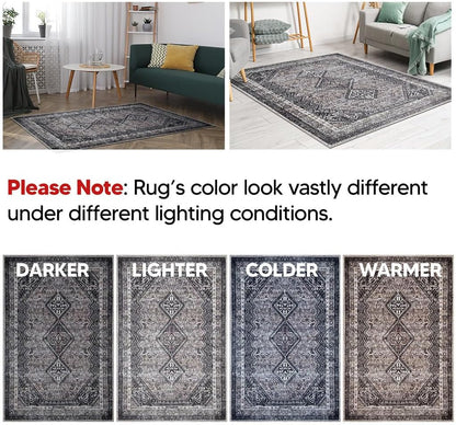 Keen Home Design 6x9 Rug - Machine Washable Area Rug with Non-Slip Backing, Ideal for Living Room