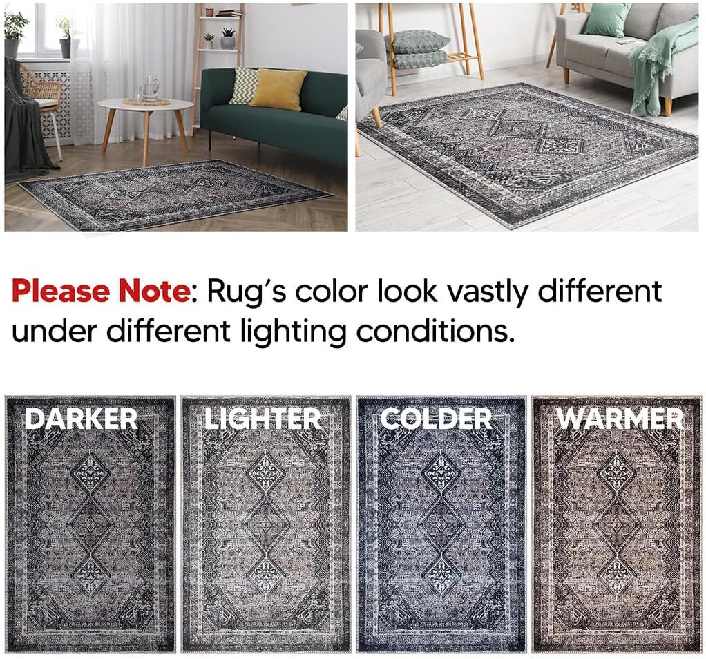 Keen Home Design 2x12 Rug - Machine Washable Runner Rug with Non-Slip Backing, Ideal for Hallway