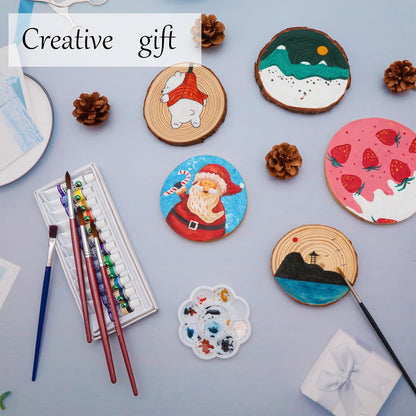Unfinished Natural Wood Slices - 3.2-4 Inch Wood Circles (50 pcs) for Crafts, DIY Christmas