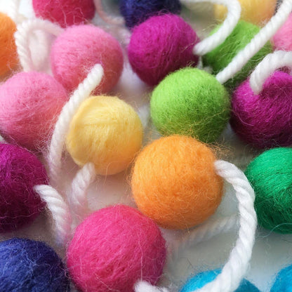 Felt Ball Garland Misscrafts 9.8 Feet 100% Wool Roving Pom Pom Garland 20mm Colorful for Baby