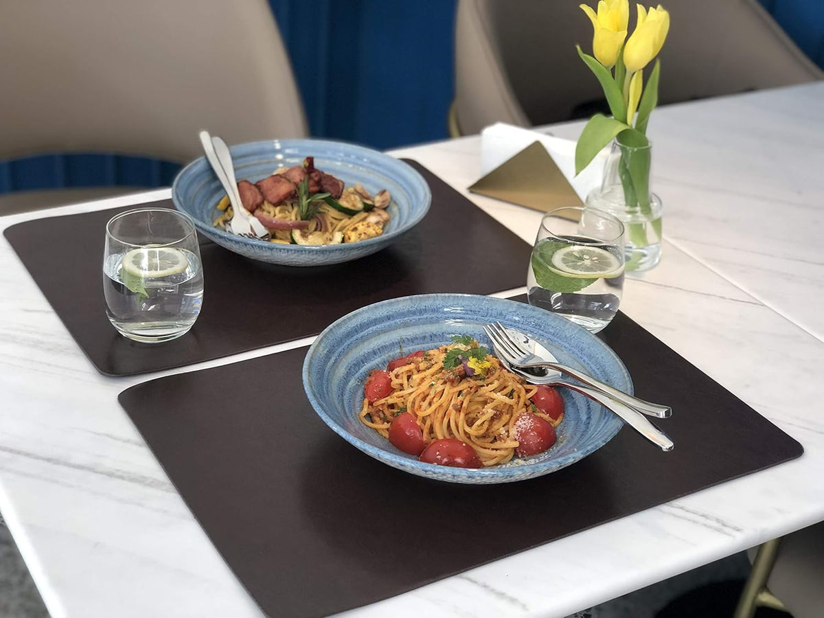Faux Leather Placemats, Set of 8 PU Table Mats, Easy to Clean, Heat & Stain Resistant for Office