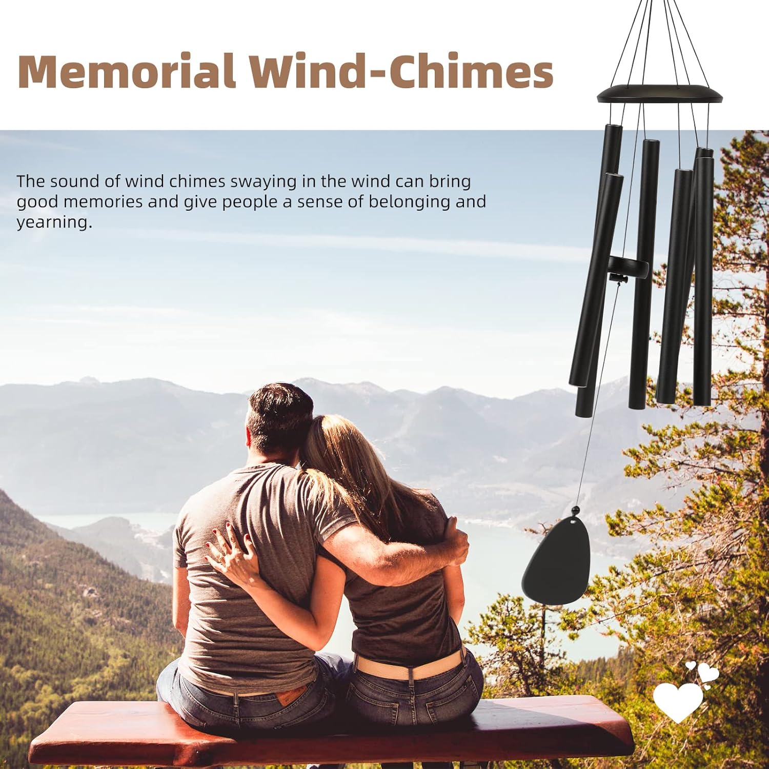 Wind-Chimes-Outdoor-Large-Decor, Deep Tone Soothing Melodic Tones Windchimes, Wind Chimes for