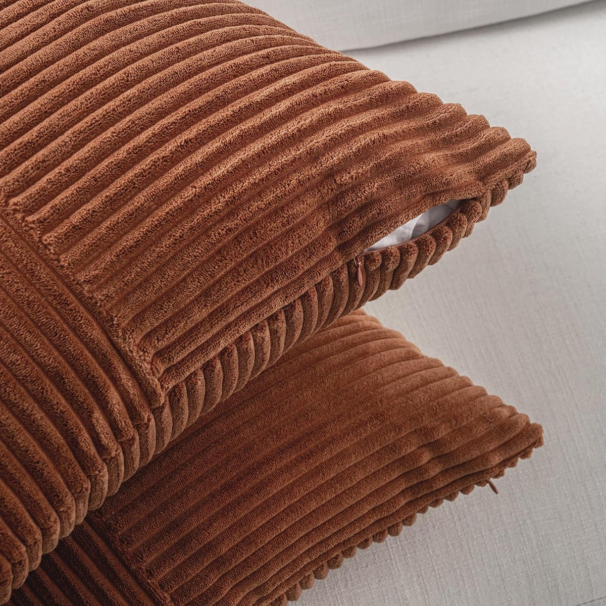 Fancy Homi 2 Packs Rust Samll Decorative Throw Pillow Covers 14x14 Inch with for Couch Bed, Rustic