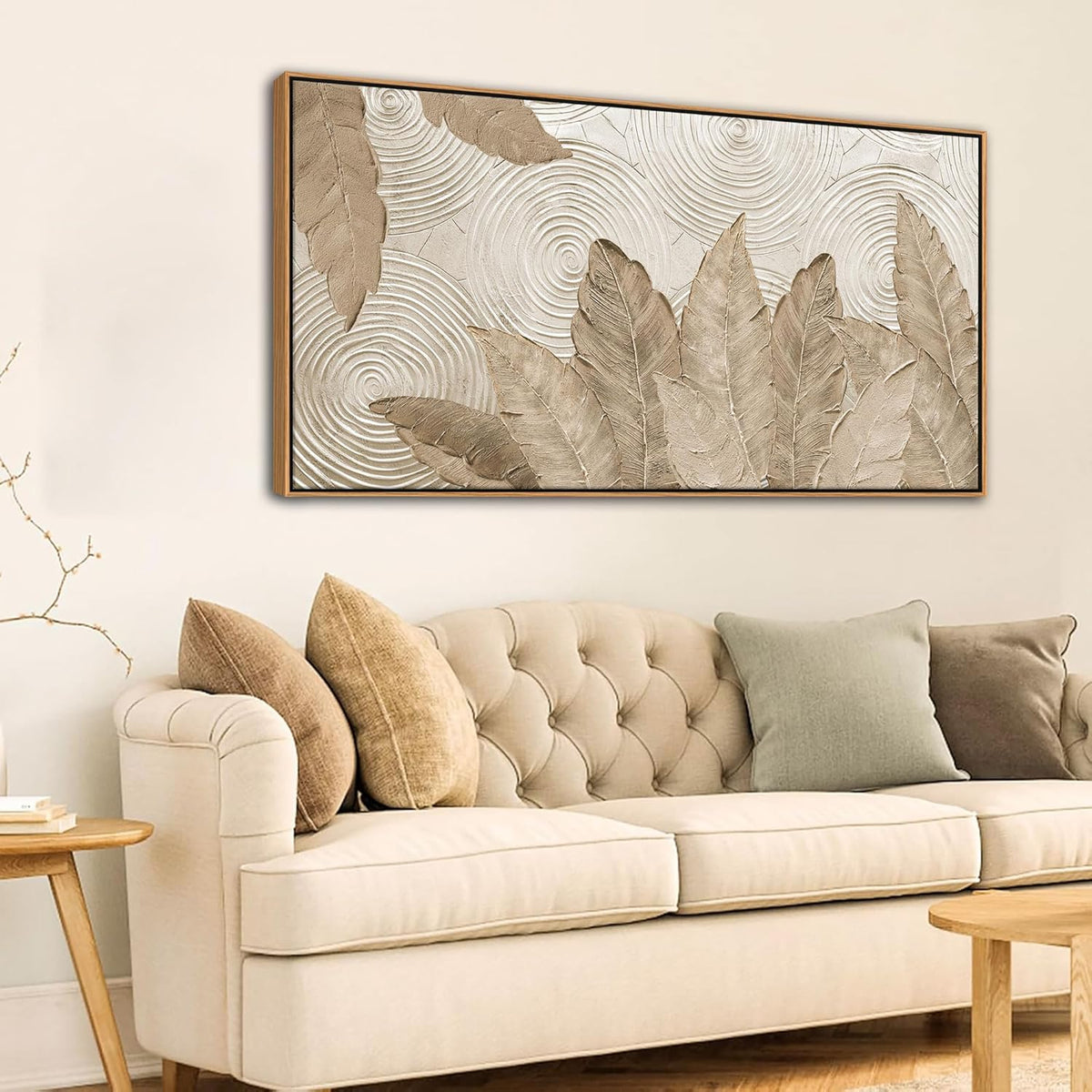 Minimalist & Modern Art for Bedroom Decor Framed Abstract Artwork for Walls Neutral & Contemporary