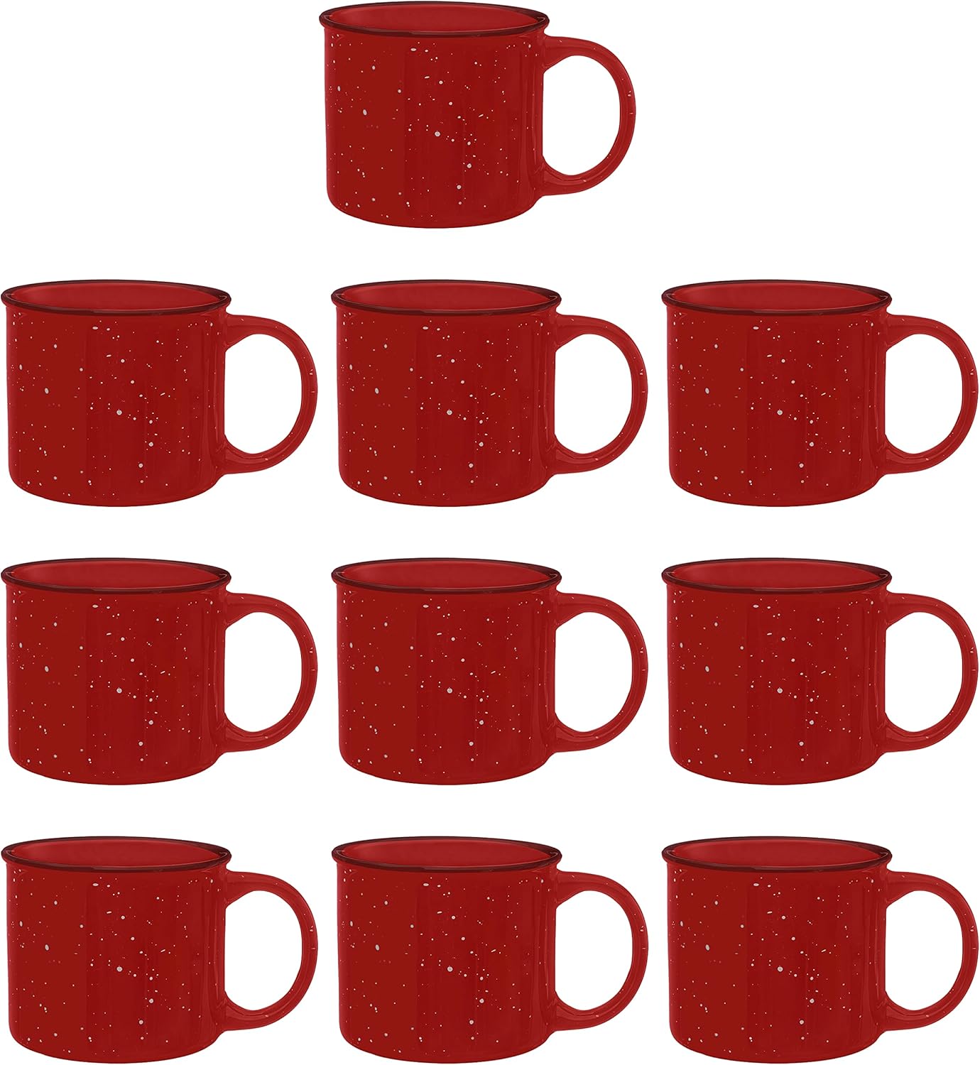 DISCOUNT PROMOS Ceramic Campfire Coffee Mugs 13 oz. Set of 10, Bulk Pack - Perfect for Tea