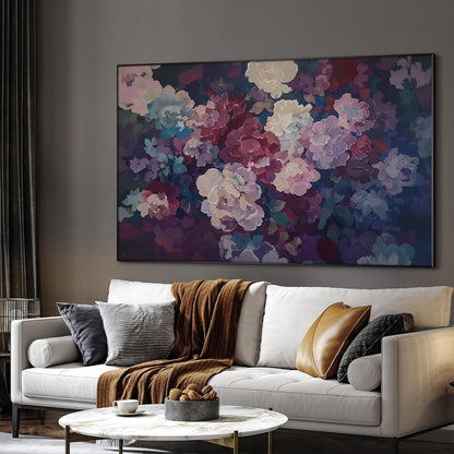 SIGNWIN 46"x72" Extra Large Framed Wall Art Bold Peony Bloom in Colorful Impressionist Style, Lush
