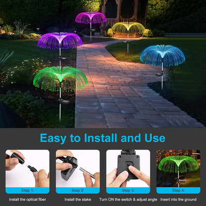Vosaro Solar Flower Lights Outdoor Garden Decorations Waterproof, 7 Color Changing Decorative Solar