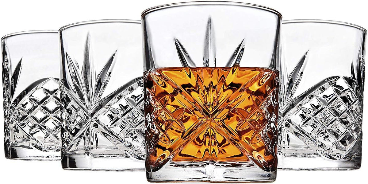 Godinger Dublin Whiskey Decanter, Liquor Decanter with 4 Double Old Fashioned Glasses, Barware