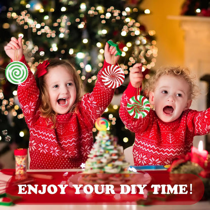Tondiamo 20 Pcs Christmas Diamond Painting Keychain Kits 5D DIY Diamond Art Pendants Double Sided