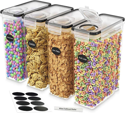 DWËLLZA KITCHEN Cereal Containers Storage 4 Pack 135 fl. oz Cereal Dispenser Airtight Food Storage