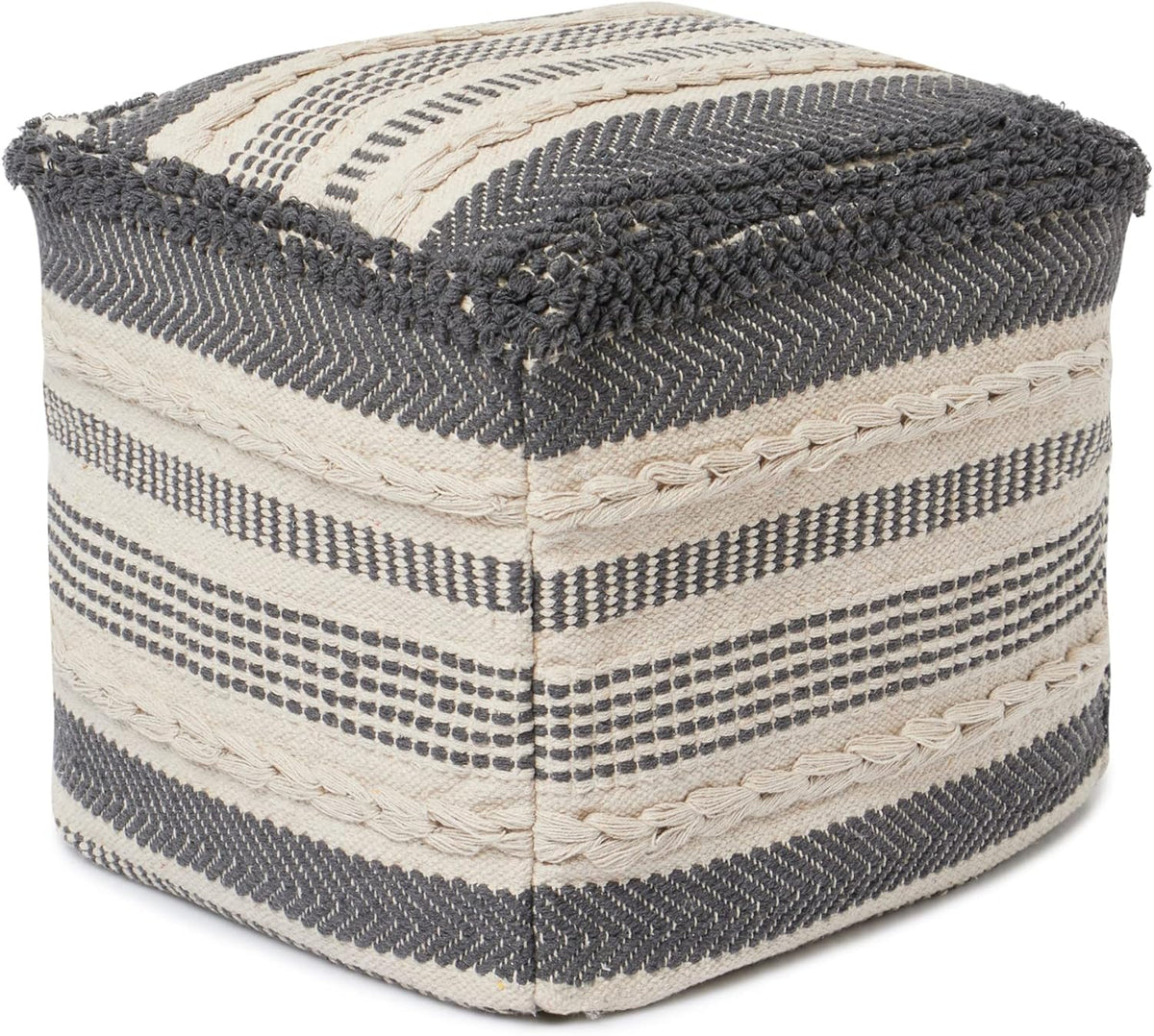 REDEARTH · Tufted Pouf Ottoman with Filler Textured Storage Cube Bean Bag Pouffe Footrest for