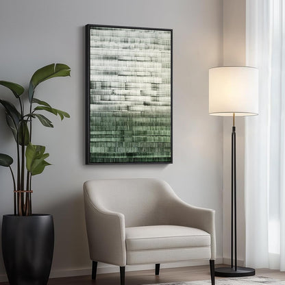 Framed Green Abstract Canvas Wall Art, Modern Art Prints Paintings Artwork for Walls, Minimalist