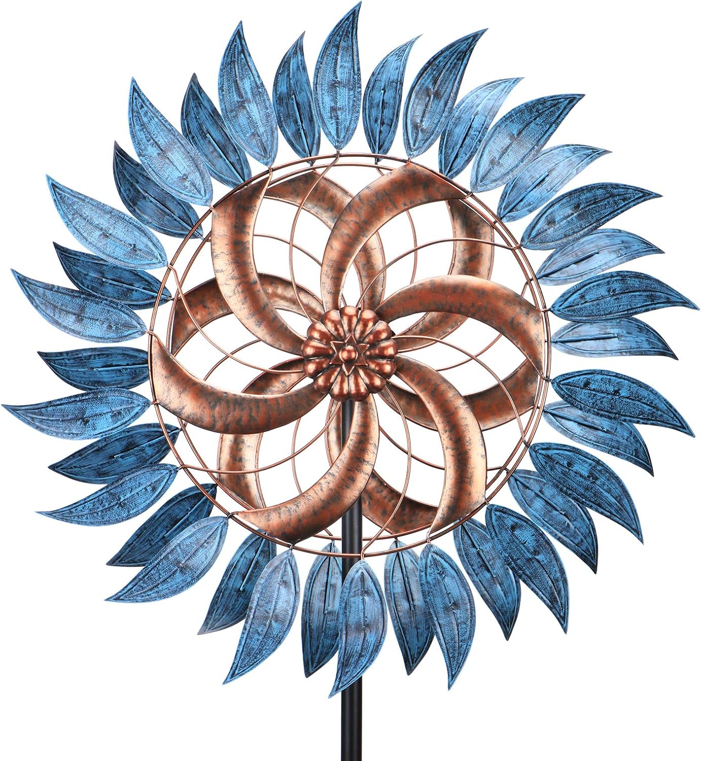 Wind Spinner Large Wind Mill Metal Outdoor Indoor Large Two-Way Wind Sculptures for Garden Patio