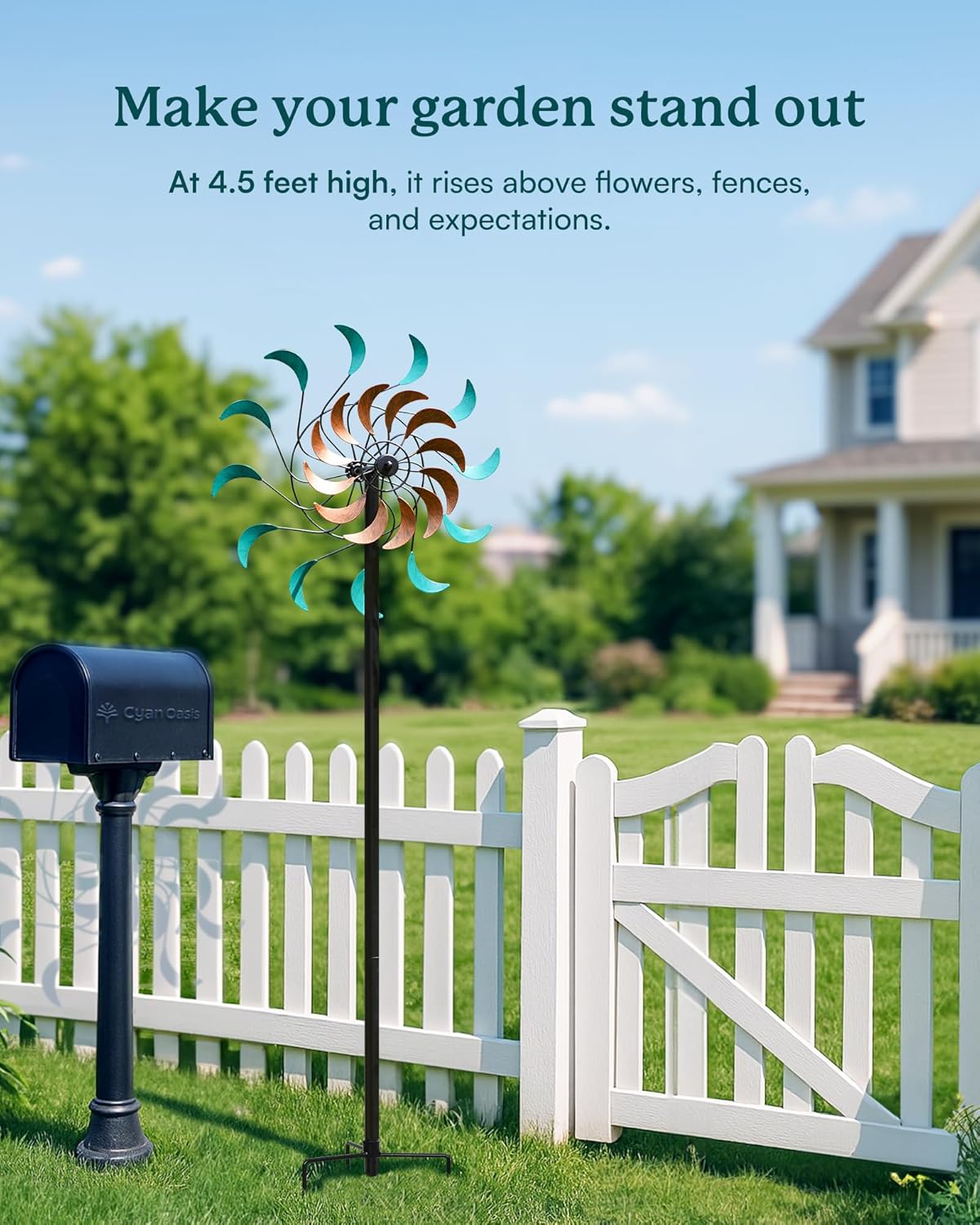 Wind Spinners Outdoor - Metal Windmill for Yard and Garden, Kinetic Wind Sculptures with Stake