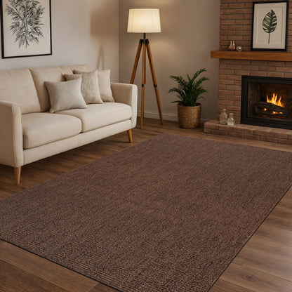 CAMILSON Easy Jute Rug 6x9, Indoor Outdoor Brown Color Fiber Area Rugs for Living Room Patio and