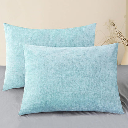 CaliTime Throw Pillow Covers Decorative 20 X 26 Inches Pack of 2 Cozy Chenille Standard Pillow