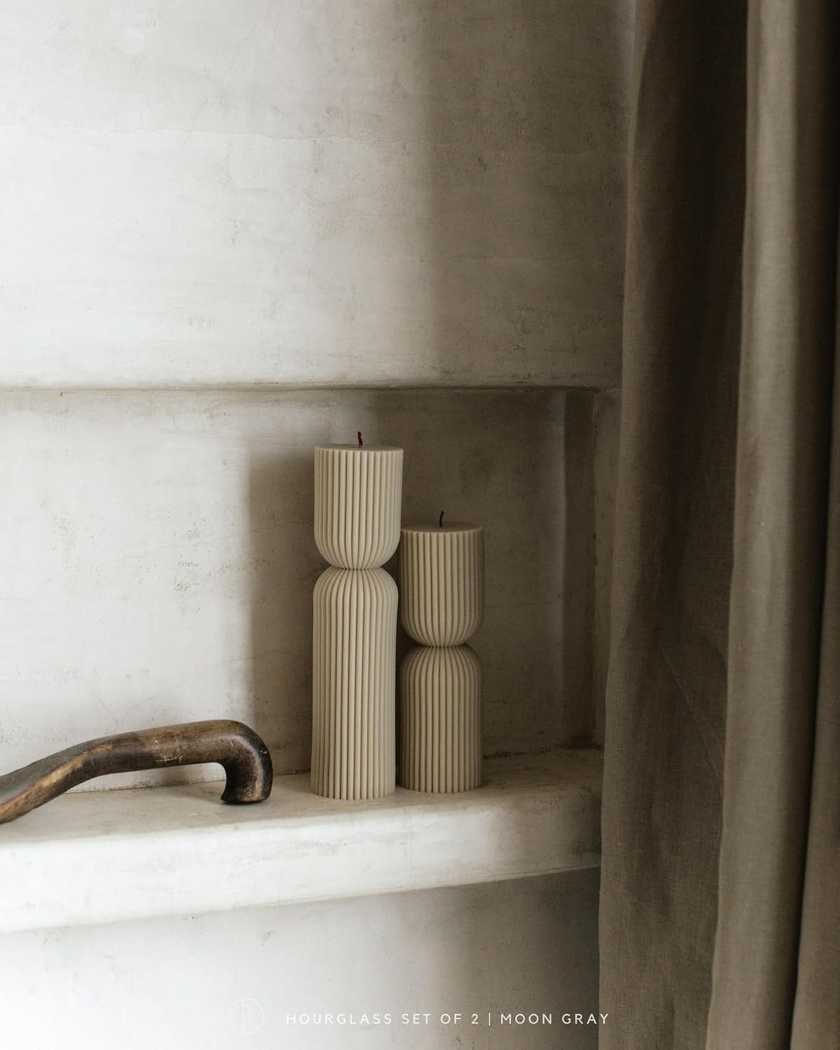 LAWA Hourglass Pillar Candle - Large Beautiful Handmade Pillar Scented Soy Wax Candle Elegant