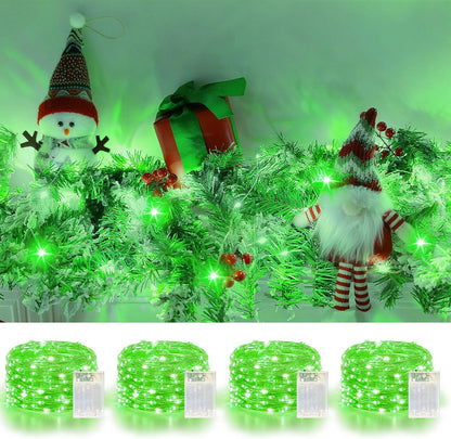 4 Pack 60LED Christmas Fairy Lights Battery Operated - 20FT Twinkle Lights with 2 Lighting Modes