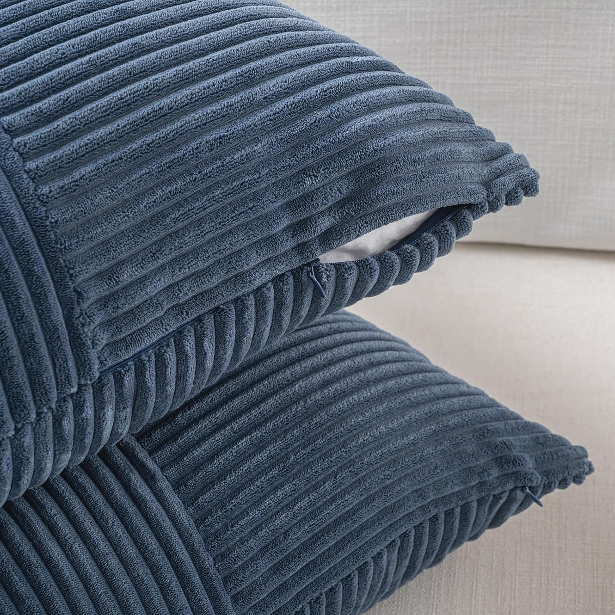 Fancy Homi 2 Packs Dusty Blue Samll Decorative Throw Pillow Covers 12x12 Inch with for Couch Bed
