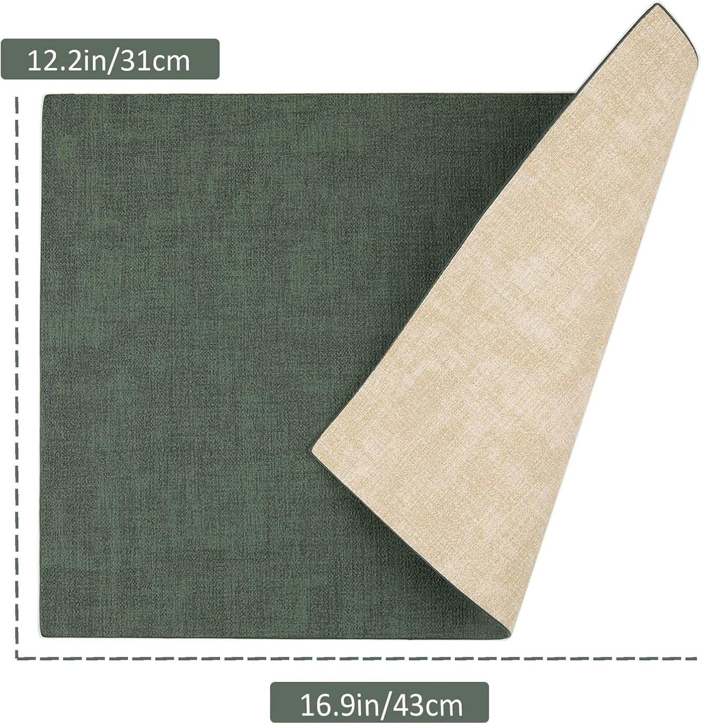 SUEH DESIGN Leather Placemats Set of 6 Reversible Table Mats Heat Resistant Waterproof No-Slip