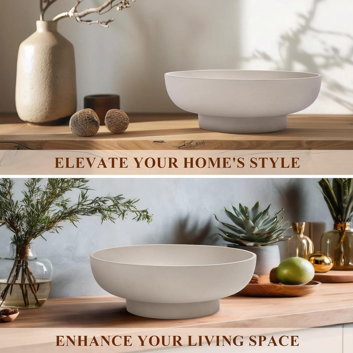 Large Decorative Concrete Bowl, Modern Handicraft Bowls for Home Decor, Decorative Fruit Bowl for