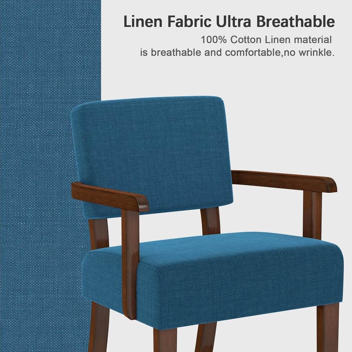 Accent Chair with Wood Frame, Arm Chairs Oversize with Soft Seat and Armrests for Living, Dining