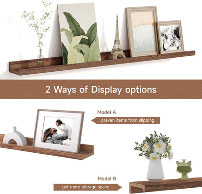 Picture Ledge Shelf for Wall, Floating Shelves Set of 4, 36 Inch Long Nursery Book Shelves for Toys