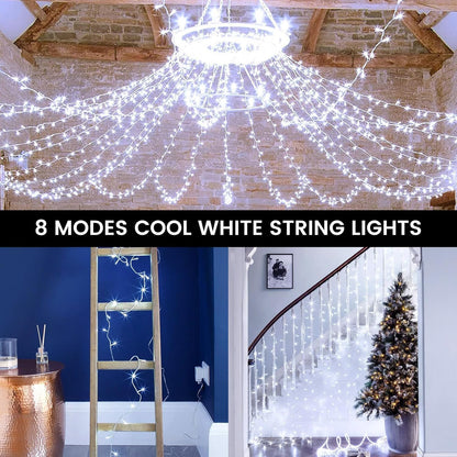 4 Pack String Lights Battery Operated with Timer, 66FT 200 LED Waterproof Battery Twinkle Lights, 8