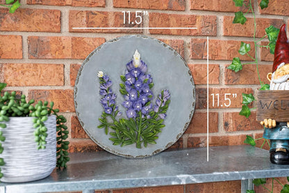 NAT & Jules Floral Colorful Dimensional Indoor Outdoor 12 inch Round Cast Resin Decorative Garden