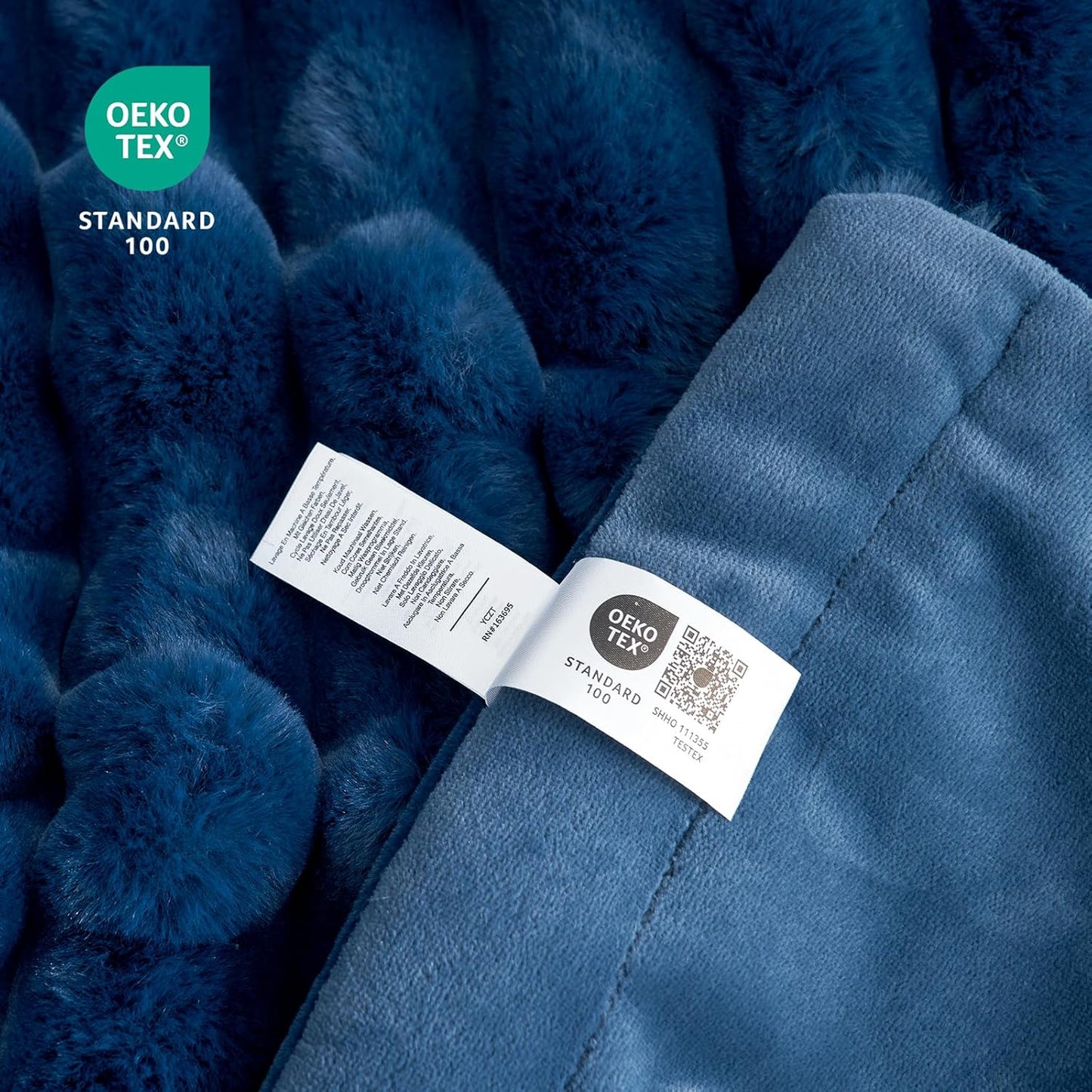 Cozy Bliss Faux Fur Throw Blanket for Couch, Cozy Warm Plush Striped Blanket for Sofa Bedroom