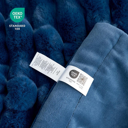 Cozy Bliss Faux Fur Throw Blanket for Couch, Cozy Warm Plush Striped Blanket for Sofa Bedroom