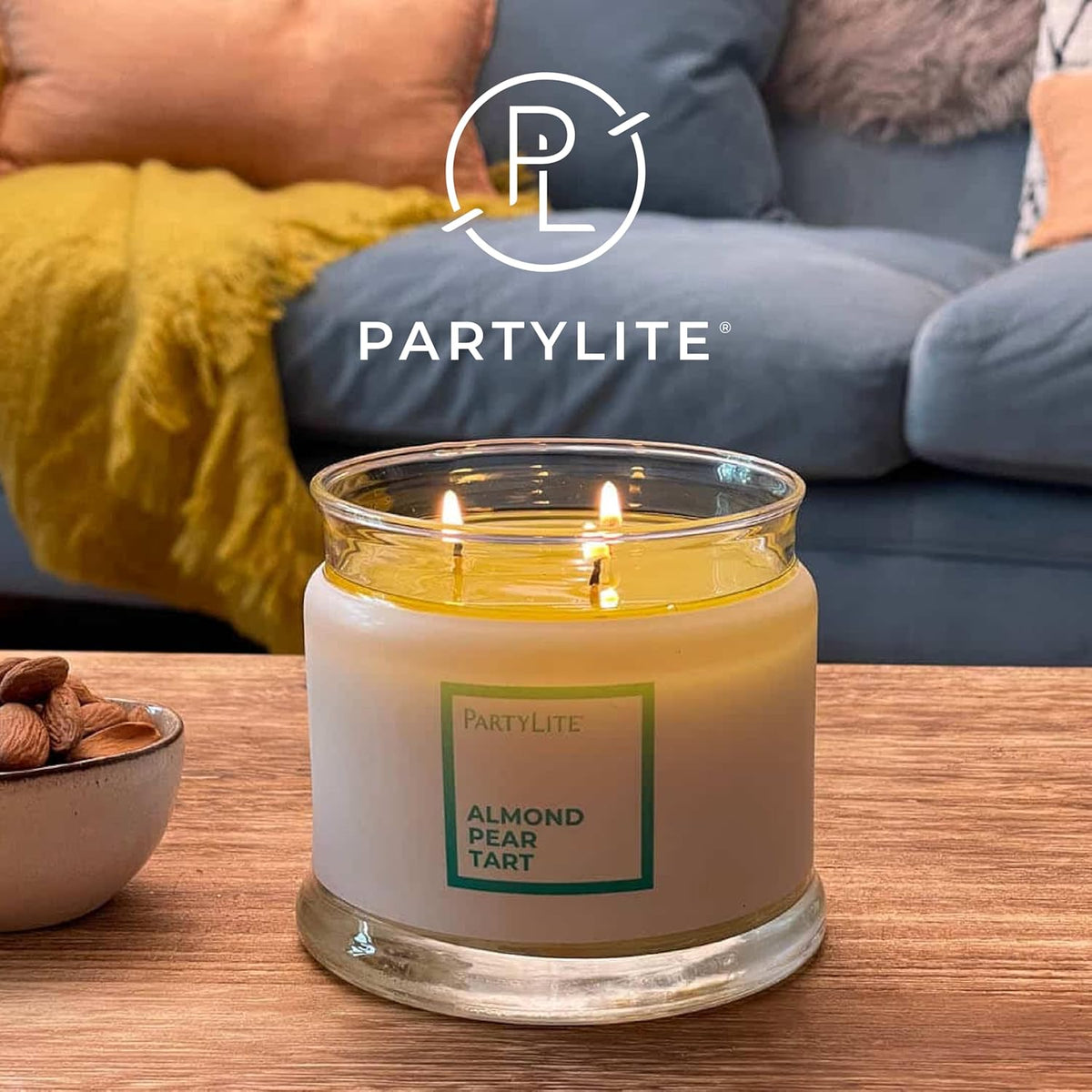 PartyLite 3-Wick Jar Candle, Highly Fragranced Clean Burning Glass Candle, 25-45 Hours Burn Time