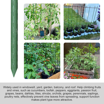 Garmeinea Garden Stakes 57 Inches Plastic Coated Steel Plant Stakes for Growing Climbing Plants