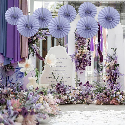 Purple Birthday Decorations,DIY Purple Paper Fans Hanging Decoration ,Party Decorations for Adults