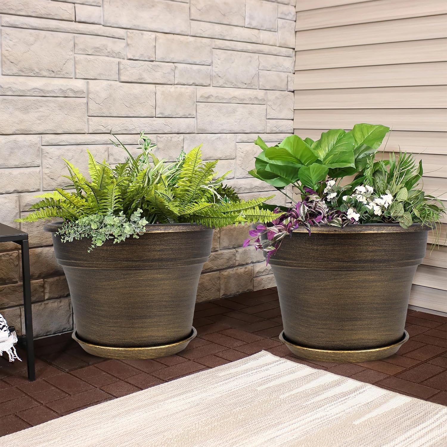 Plant Planters Pots Set of 6 Pack 6 Inch, Plastic Flower Pot for Indoor Plants with Drainage Holes