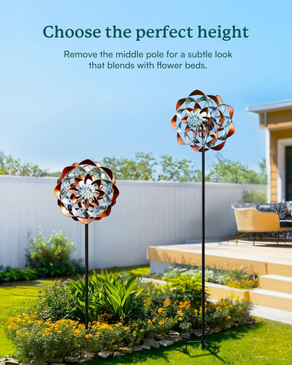 Solar Wind Spinner, Outdoor Metal Wind Spinners with Light, Windmill Decor for Yard Garden, Ideal