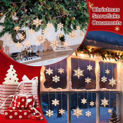 Dilunave 40 Pieces Christmas Snowflake Ornaments Acrylic Christmas Tree Decorations Crystal