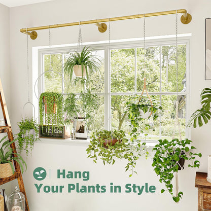 Plant Hanger Indoor Hanging Planters for Indoor Plants Hanging Plant Holder Window Plant Rod Gold
