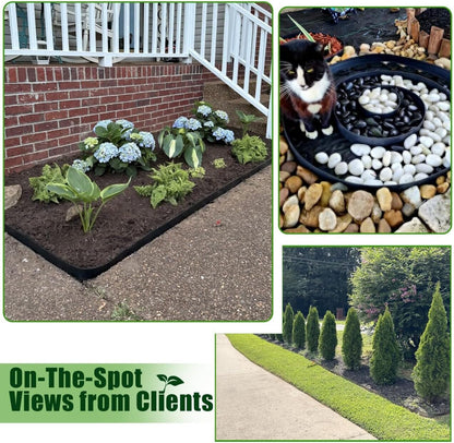 2 Inch Tall No Dig Durable Garden Landscape Edging Kit, Black Plastic Lawn Border with 48pcs