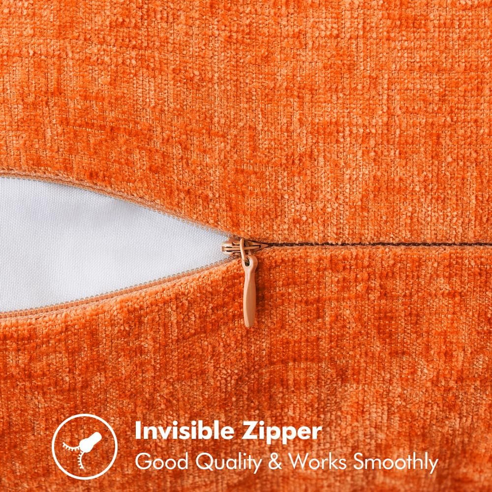 MIULEE Pack of 2 Fall Couch Throw Pillow Covers 18x18 Inch Bright Orange Farmhouse Decorative