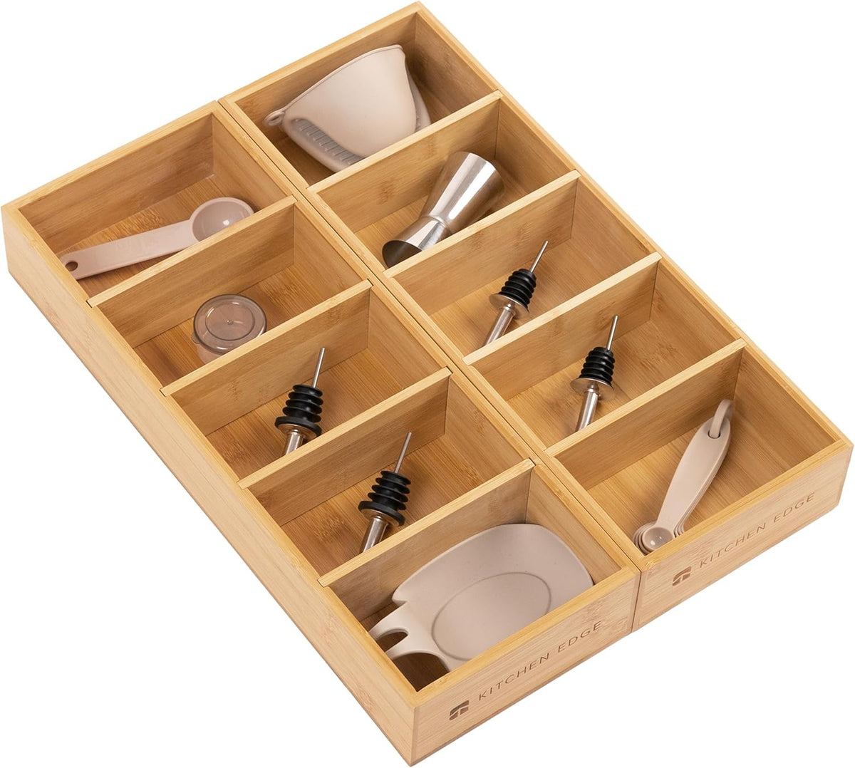 Premium Kitchen Utensils and Junk Drawer Organizer – Small 5-Compartment Design with 4 Removable